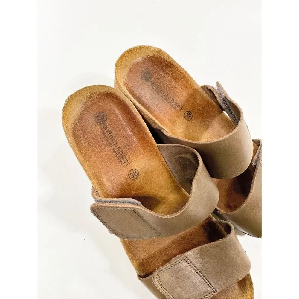 Lola Sabbia Eric Michael cork platform leather strappy sandal 38